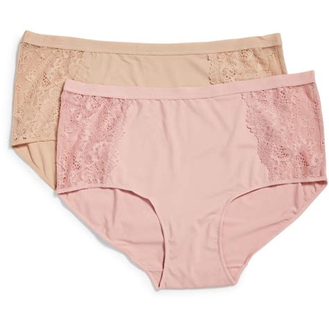 Emerson Women S Lace Full Briefs Pack Nude Pink Big W