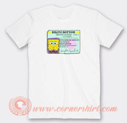Spongebob Bikini Bottom Driver License T Shirt On Sale Cornershirt