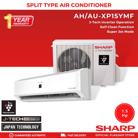 Sharp AH XP15YMF AU X15YMF 1 5 HP J Tech Inverter Split Type Air