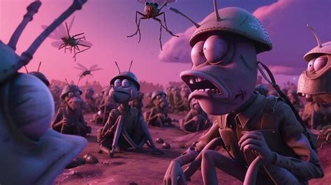 Premium Photo Warrior Insects A Bugs Life Meets Dday In Stylized 50s