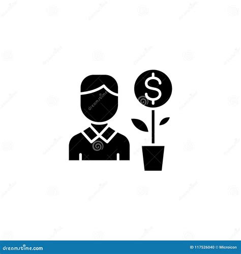 Investor Black Icon Concept Investor Flat Vector Symbol Sign