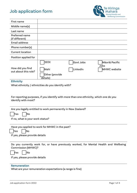 Free Printable Employment Job Application Form Templates Pdf