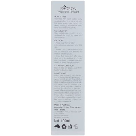 Eaoron Hyaluronic Cleanser 100ml Woolworths