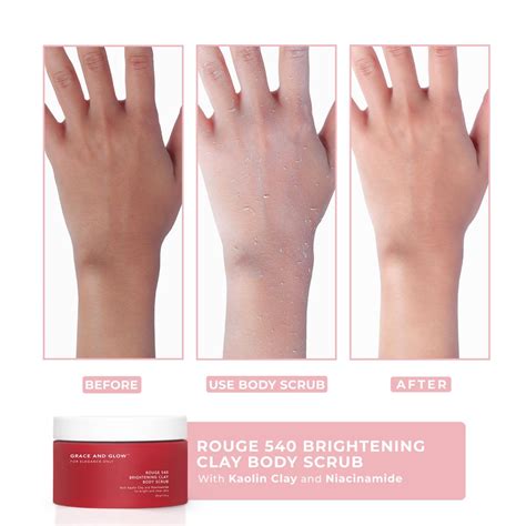 Grace And Glow Rouge 540 Brightening Clay Body Scrub Glow Mates Excl