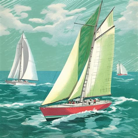Freeflo 1950s Vintage Clipart Retro Sailboats
