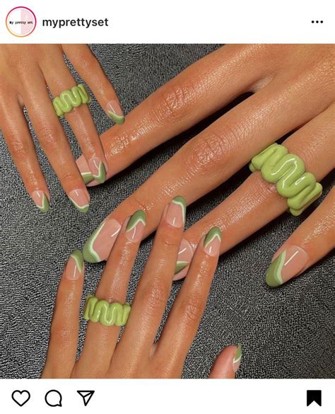 Spring 2021 Nail Trends Nail Trends Green Nails Gel Nails