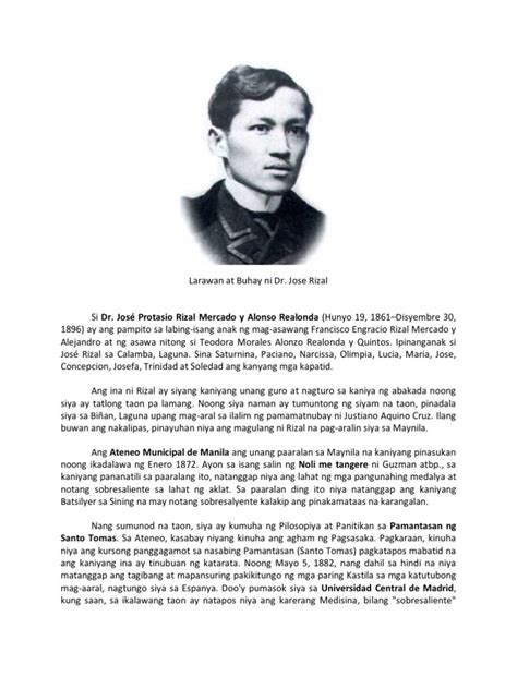 Si Dr Jose Rizal Ay Ang Pangunahing Propagandista Sa Kaniyang Mga My