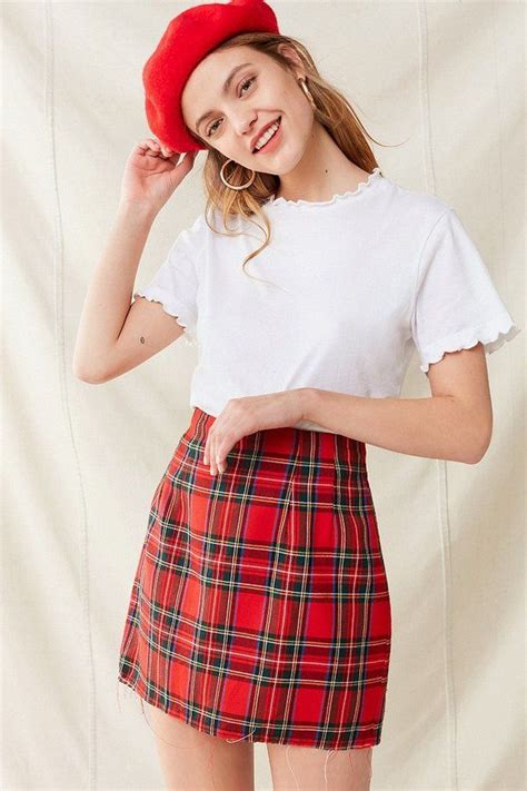 Urban Renewal Vintage Plaid A Line Skirt Retro Outfits Vintage