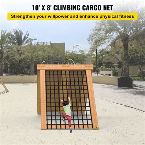 VEVOR Climbing Cargo Net Climbing Net 10' x 8' Playground Rope Ladder ...