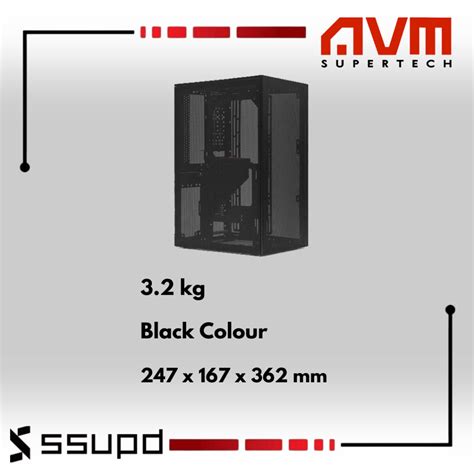 Avm Ssupd Meshroom S Sff With Pcie Riser Pc Desktop Casing Black