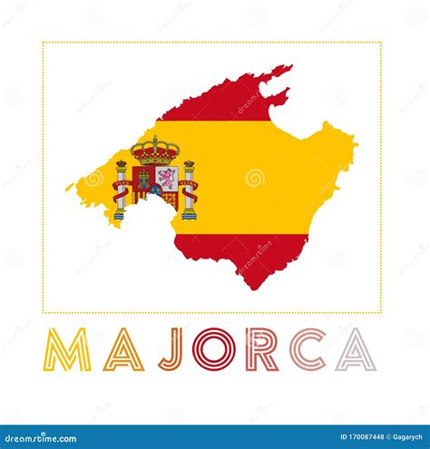 Majorca Map Outline. Vintage Discover The World. Vector Illustration