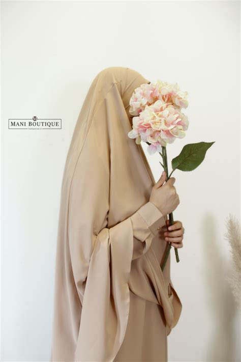 Khimaar Tie Back Nude Beige Heup En Knie Lightweight Boutique Mani