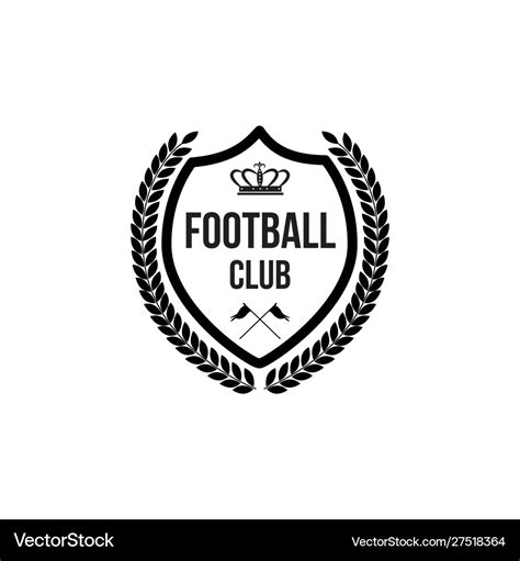 Football club badge icon with crown symbol Vector Image