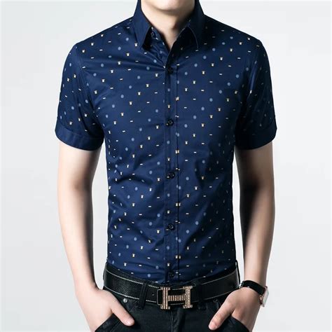 2017 New 100 Cotton Mens Short Sleeved Shirt Slim Fit Summer Business