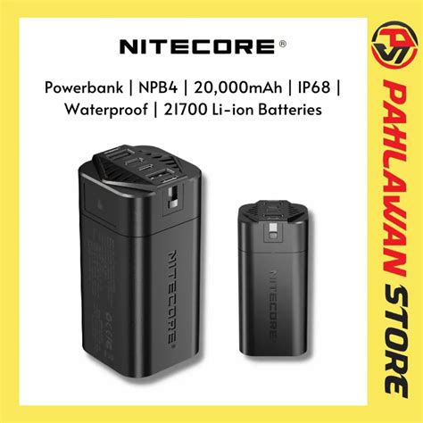 Nitecore NPB4 Waterproof Powerbank IP68 Rated 20,000mAh - Pahlawan Store