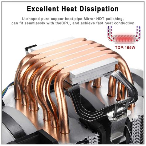 Кулер для процессора X99, 6 тепловых трубок, радиатор IWONGOU PWM, 3Pin ...