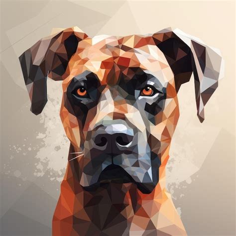 Premium Ai Image Low Poly Dog Portrait In Surreal Style