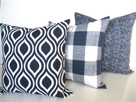 Blue Pillows Blue Throw Pillows Navy Blue Decorative Pillow Etsy