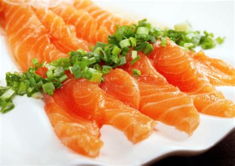Salmon sashimi stock image. Image of fish, spice, smoked - 56647533