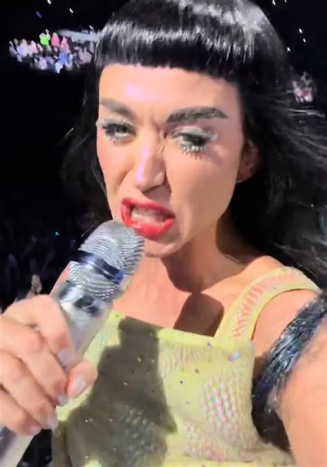 Katy Perry grabs fan's phone at Glasgow OVO Hydro and films herself