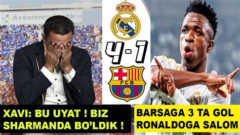 REAL BARSANI ER BILAN YAKSON QILDI XAVI UYAT DEDI VINICIUSDAN XET