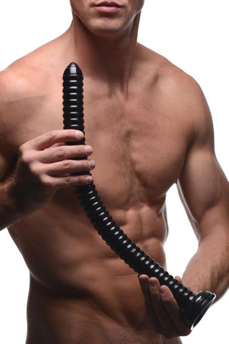 Hosed Ribbed Inch Anal Dildo Huge Big Black Massive Inches Suction
