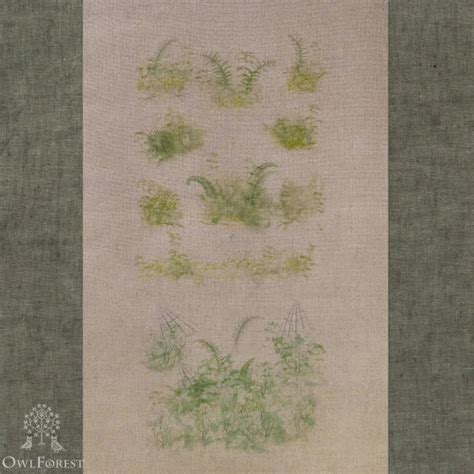 Печатная ткань «Лесные травы» – Owlforest Embroidery