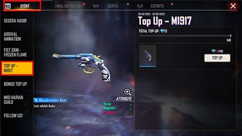 Cara Mendapatkan Gun Skin M Wavebreaker Kaze Free Fire