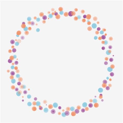 Stylish Circle White Transparent Stylish Color Dot Circle Border