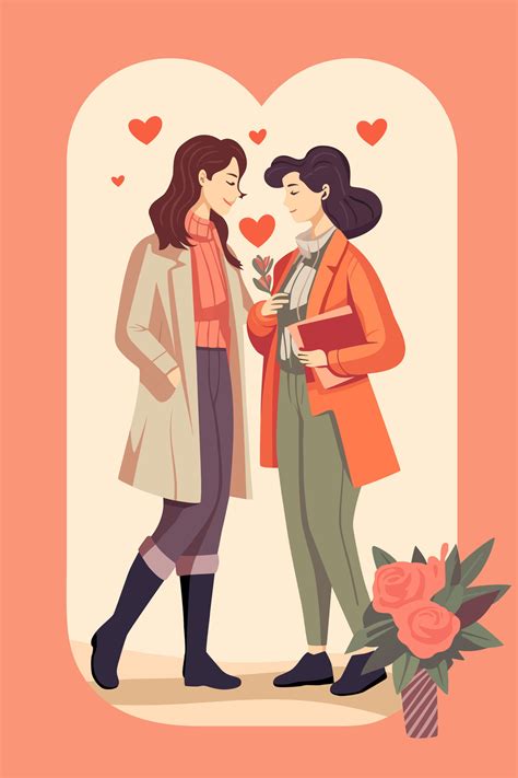 LGBT Couple Lesbian Flat Art Vector Art At Vecteezy