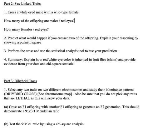 Solved Part Sex Linked Traits Cross A White Eyed Male Chegg