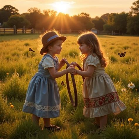 kids enjoying nature image children wildflowers play