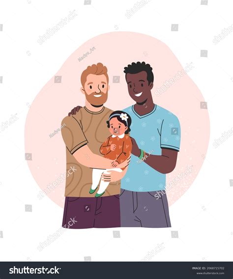 Gay Parents Concept Vector Cartoon Illustration Stock Vector Royalty Free