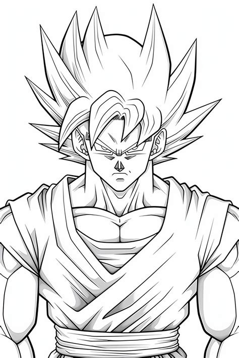 Goku Coloring Page For Kids And Adults Coloring Pages Coloring Book