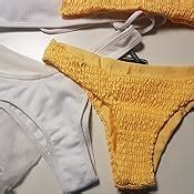 ZAFUL Damen Cami Smocked Bikini Sets mit Spaghetti Träger Bikinis Bademode Badeanzug Swimwear