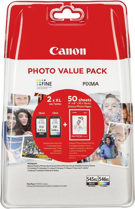 Canon PG-545 XL CL-546 XL Vorteilspack 2 Tintenpatronen größere ...