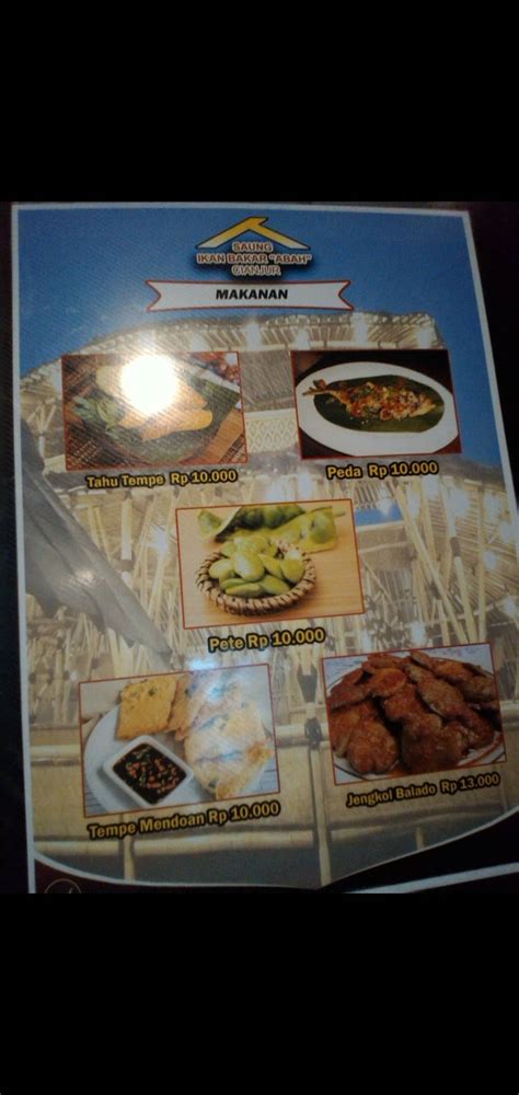 Menu At Saung Abah Cianjur Restaurant Bekasi Regency