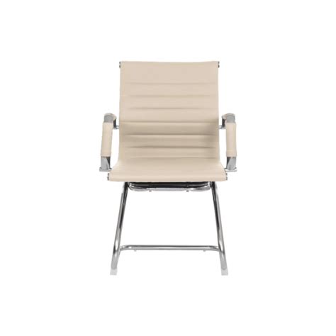 Kit Cadeira De Escrit Rio Presidente Stripes Cadeiras Interlocutor Fixa Nude Office