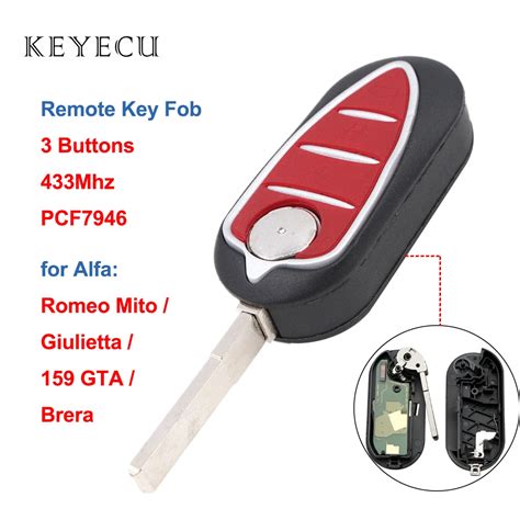 Keyecu Cl T L Commande Pliable 3 Boutons 433MHz Avec Puce PCF7946 Pour