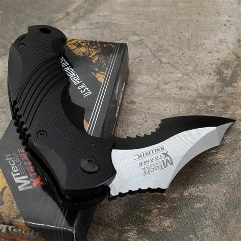 85 Mtech Xtreme Assisted Open Black Tactical Pocket Knife