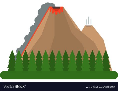 Volcano Royalty Free Vector Image Vectorstock