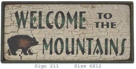 Wood Sign Welcome To The Mountains Wood Signs Mountain Wood Sign