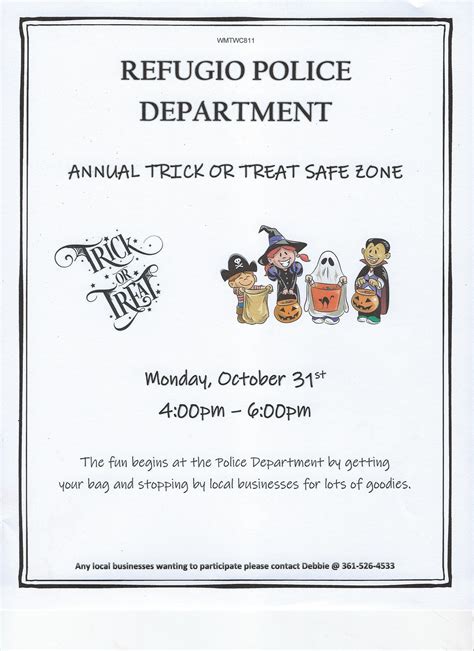 Refugio Police Department Annual Trick or Treat Safe Zone 10/31/2022