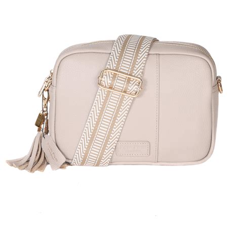 Pom Pom London City Bag Leather Crossbody Bag In Stone