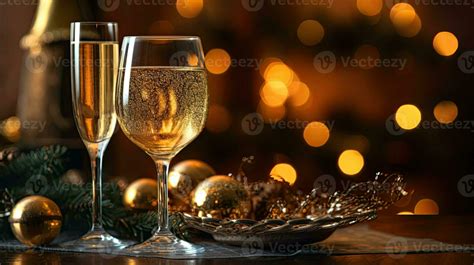 New year celebration with champagne. Generative Ai 28345058 Stock Photo ...