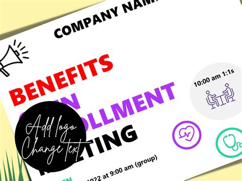 Open Enrollment Benefits Meeting Template: Editable HR Form (MS Word