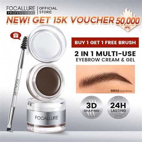 Jual New Focallure 2 In 1 Eyebrow Cream And Setting Gel 3d Pro Shape