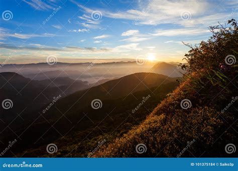 Adams Peak Sunrise View Stock Photo Image Of Outdoor 101375184