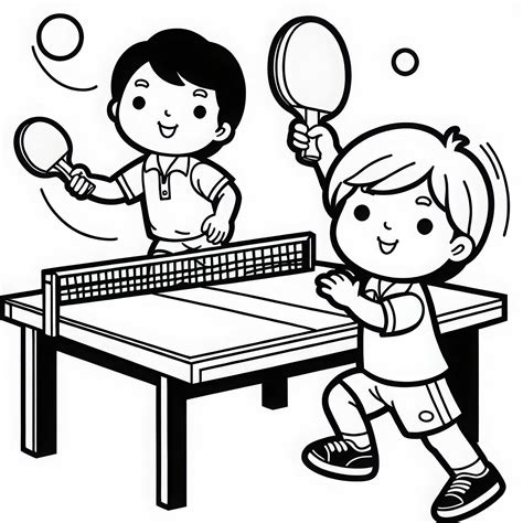 Dibujo para colorear jugador de tenis de mesa - Colorear gratis
