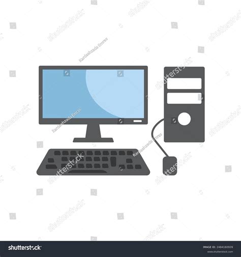 image computer setup monitor keyboard mouse stock vector royalty